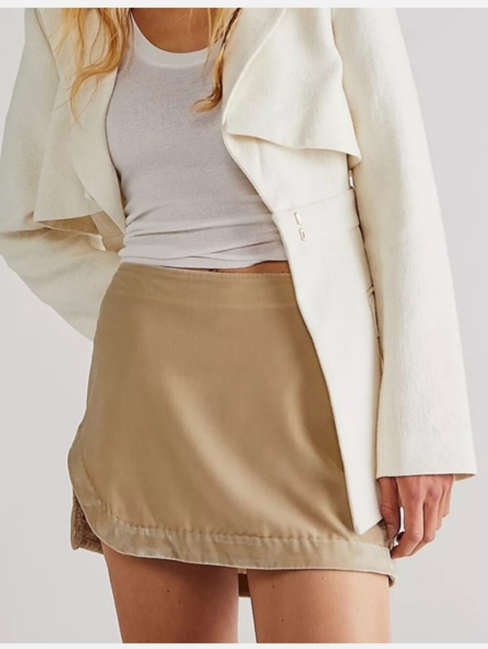 NWT Free People Annalise Velvet Mini Skirt Black Size 4